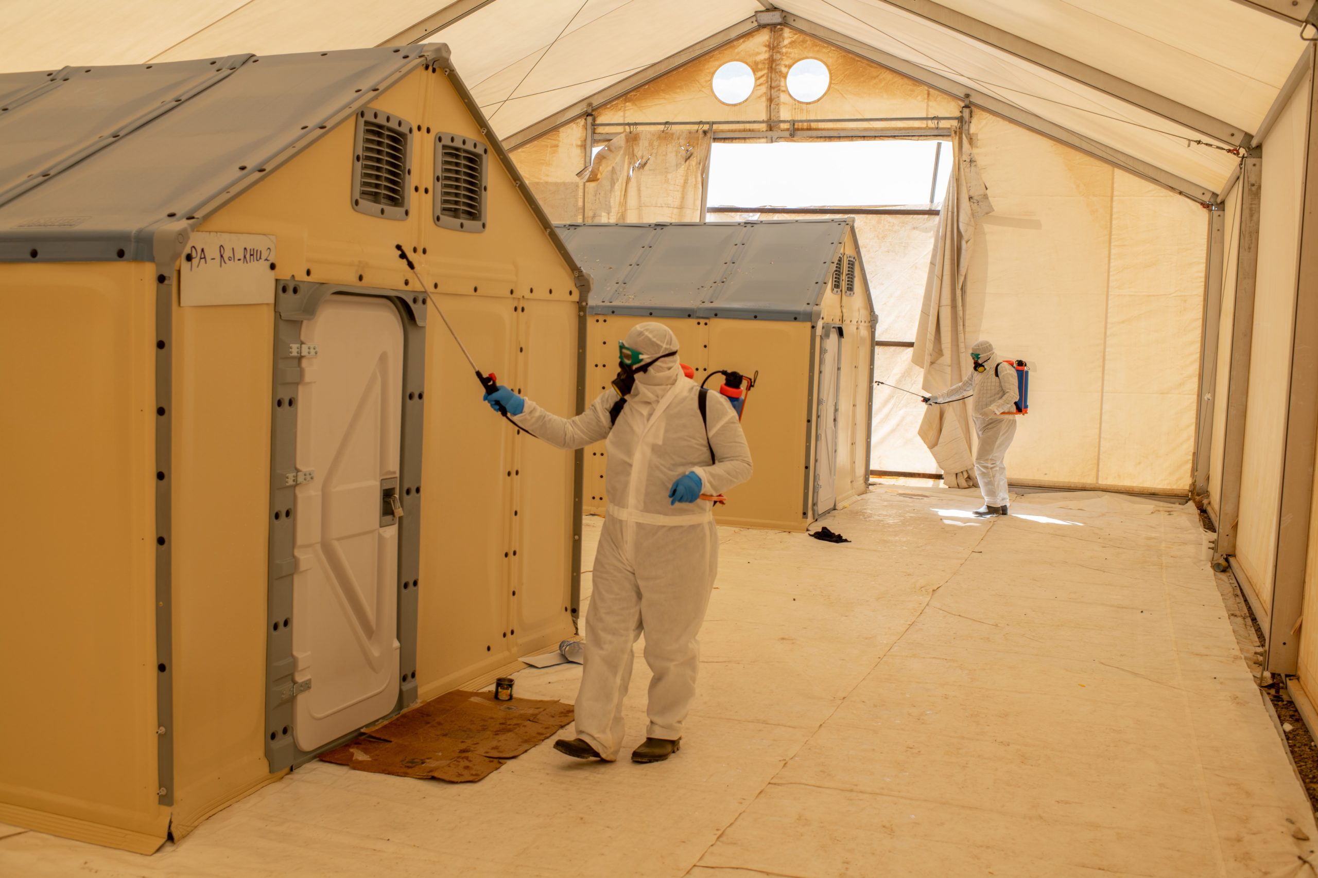 RHUs acting as quarantine shelters to prevent the spread of COVID-19 in Jordan camp