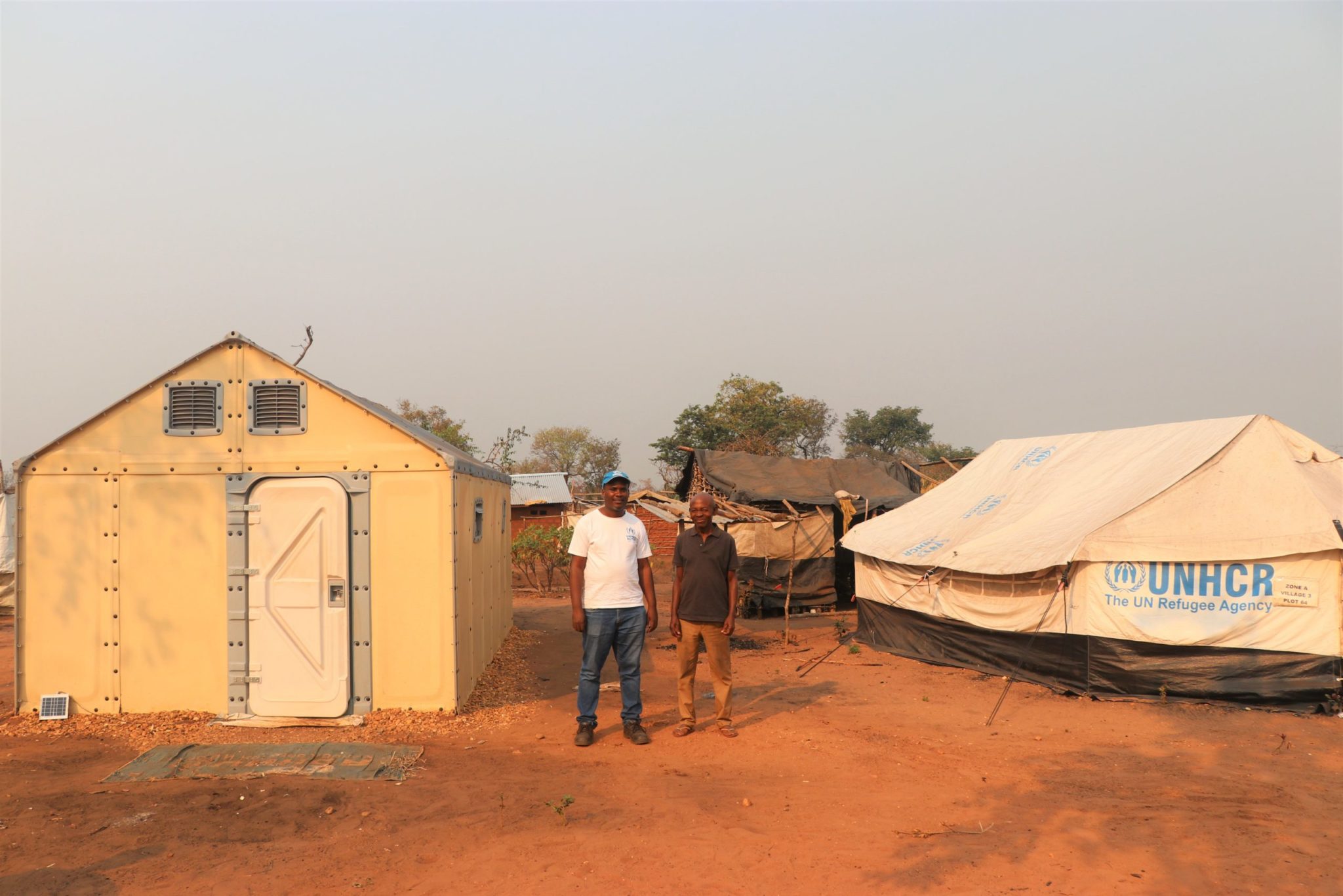 Angola. A UNHCR tent and RHU for a vulnerable refugee.