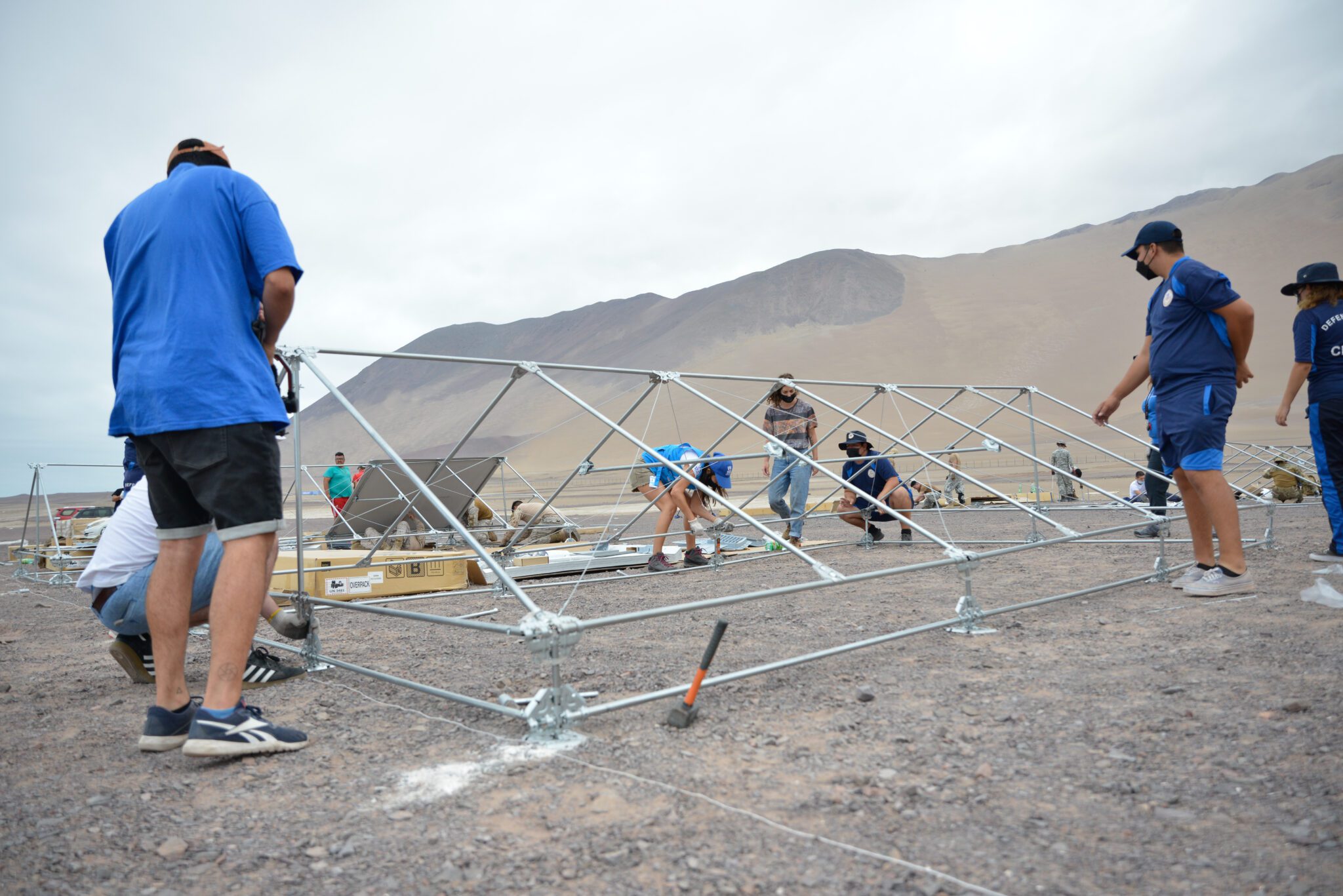 Chile.ACNUR carries out the installation of a Temporary Sanitary Station 25 kilometers from the city of Iquique.