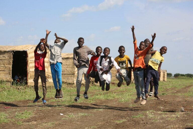 ch11187583 joyful children at abunaja settlement gedaref, offering them save & secure environment