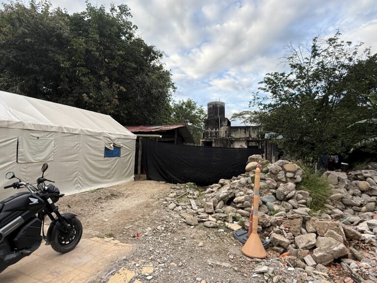 santa cecilia new shelter next to ruins